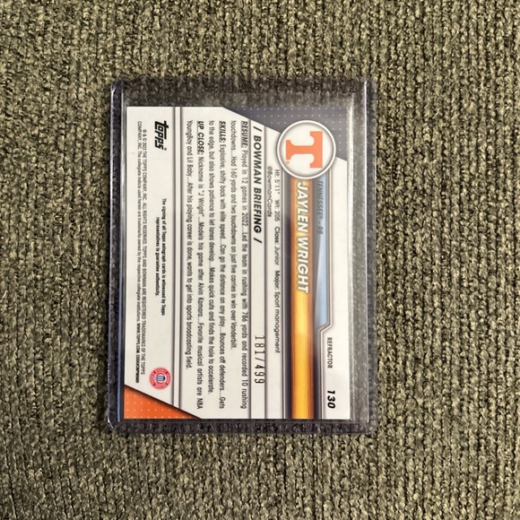 Dolphins Jaylen Wright 1st Bowman Auto - Picture 2 of 2